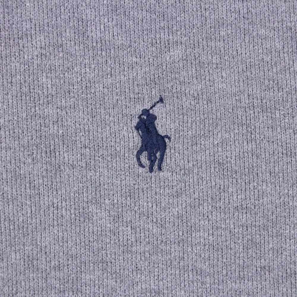 VTG Polo Ralph Lauren Mens XL Quarter Zip Pullover Sweater Gray Cotton Pony‎